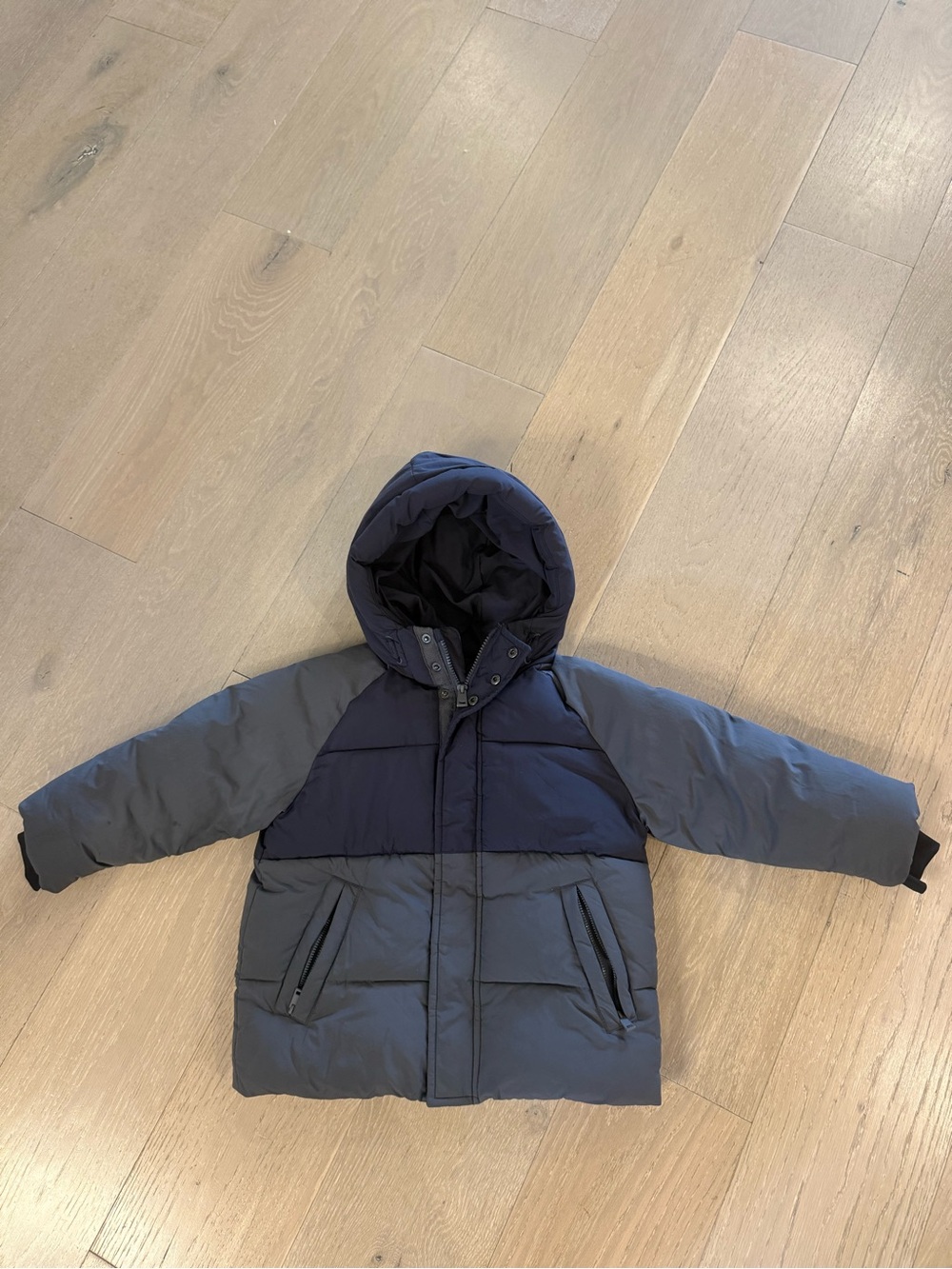 ZARA Navy Quilted Puffer Jacket